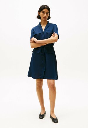 TEXTURED - Vestido camisero - dark blue