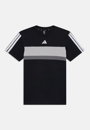 TIBERIO JUNIOR UNISEX - Nyomott mintás póló - black/white