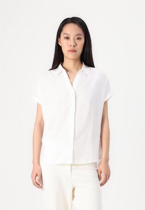 TOM TAILOR SOLID WITH COLLAR - Button-down blouse - white