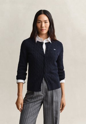 GANT, CABLE CARDIGAN - Kardigan - evening blue