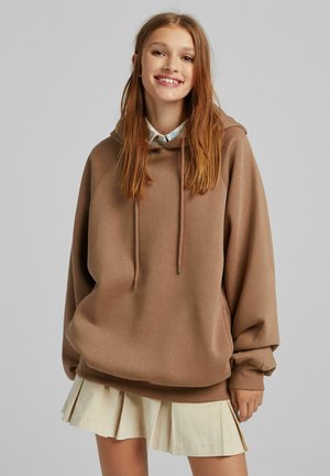 OVERSIZE - Felpa con cappuccio - brown