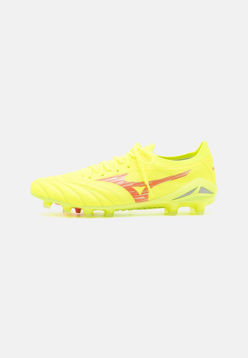 Mizuno MORELIA NEO IV B ELITE RUN ON - Nogometne kopačke za čvrstu podlogu - safety yellow/fiery coral