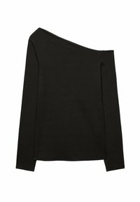 WITH ASYMMETRIC NECKLINE  - Langærmet T-shirt - black