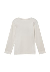 Lange mouwen shirt in off-white katoen, met een ronde halslijn en rechte snit. Glad textuur zonder patronen of accenten.