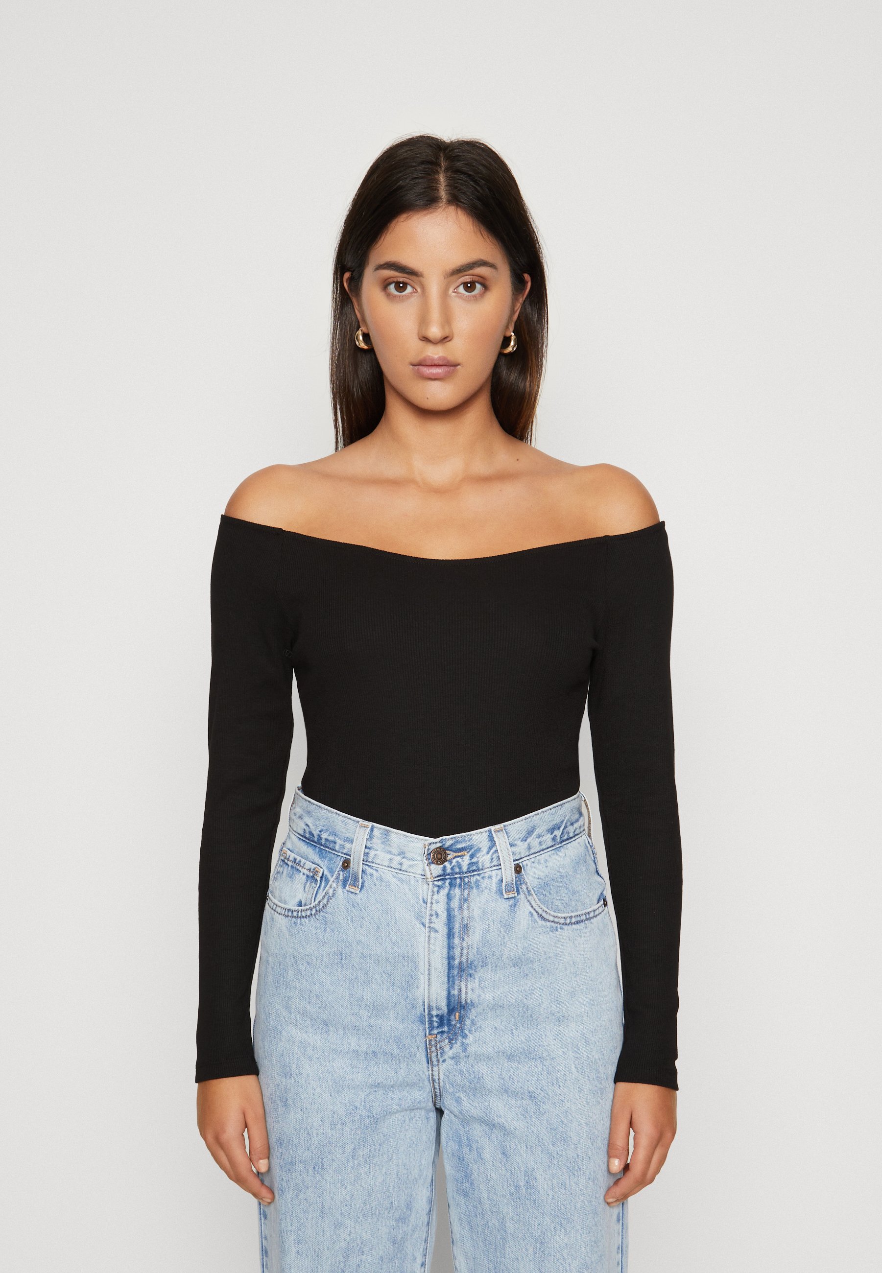Readytoeat Maglietta Spalle Pullover Spalle Scoperte Zara ONLY ONLCARI OFF  SHOULDER Long Sleeved Top Black
