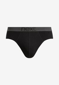 Schwarze Baumwollslips mit einem grauen, mit "next" geprägten elastischen Bund. Entworfen mit einer klassischen Slip-Form und glatter Textur.