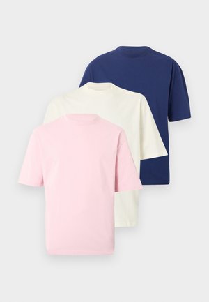 YOURTURN UNISEX - Basic póló - light pink, off-white, dark blue
