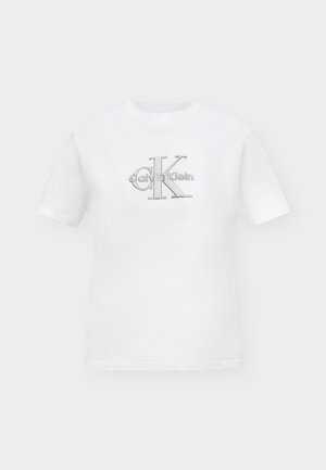 Calvin Klein Jeans, CLASSIC GLITTER MONOLOGO TEE - T-shirt imprimé - bright white