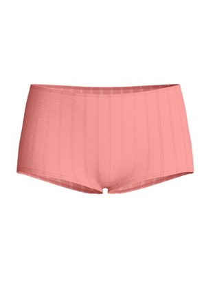 Rosa nahtloser High-Waist-Slip mit dezenten vertikalen Nahtlinien, entwickelt für eine glatte Passform und moderate Bedeckung.