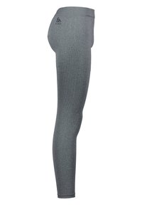 Graue Sportleggings aus strukturiertem Stoff mit Netzdetails, zu einer figurschmeichelnden Passform und einem Logo am hinteren Bund.