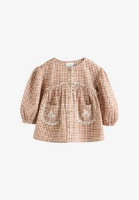 Unselected, rust brown gingham