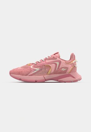 Sportsko sneakers i rosa nyanser, laget av mesh og semsket skinn, med rund tå, mønstret såle og hvite snøringer. Pyntet med en logo.