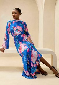 Lipsy REGULAR FIT FLORAL PLEATED  - Rochie maxi - blue