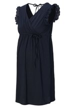 ESPRIT Vestito Bambine In Pizzo Bianco Crema - Abito Da Cerimonia Con Gonna Trapezoidale, Nastro Di Raso Blu, Cerniera, Ideale Per Battesimo E Matrimonio - 3
