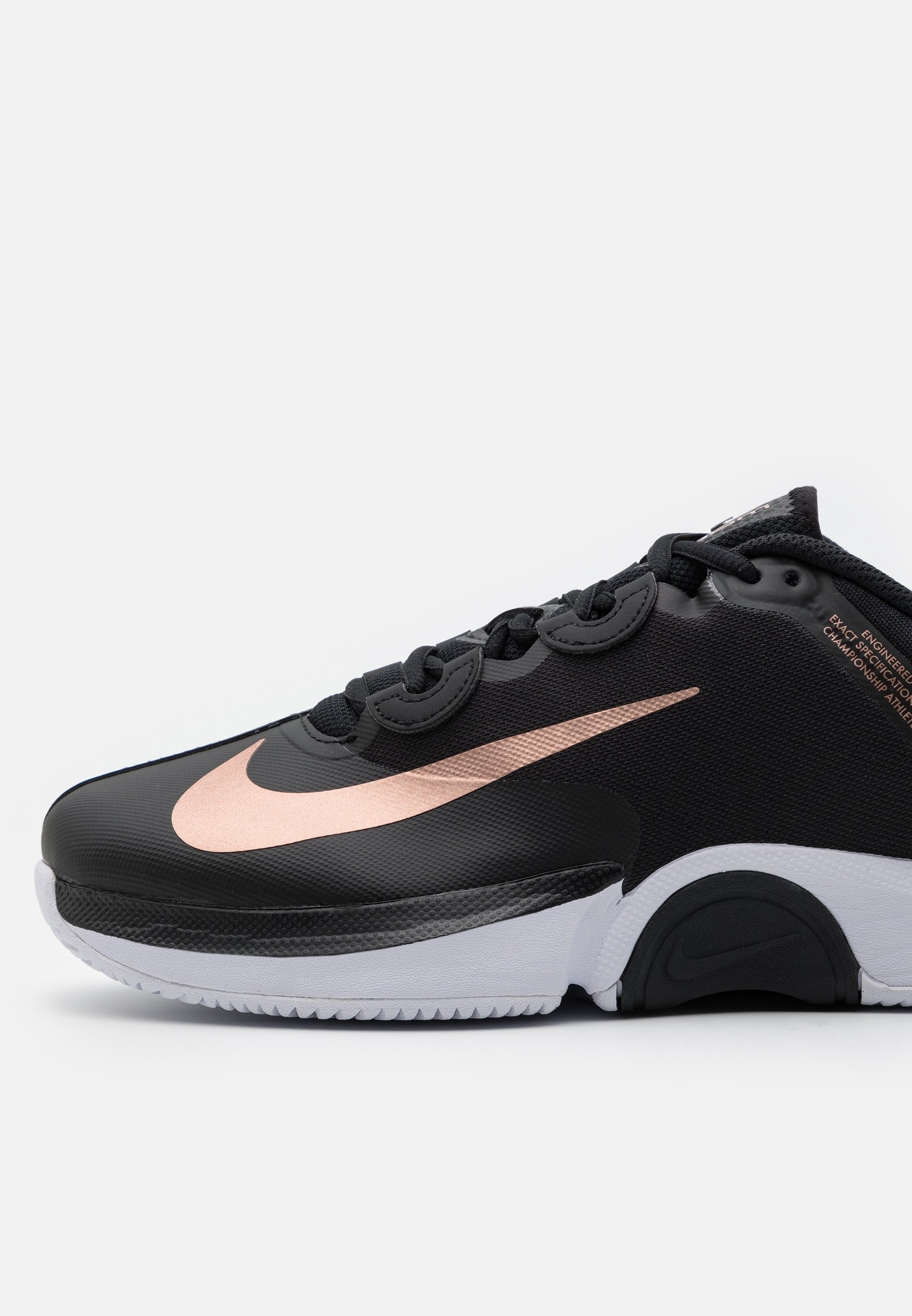 black nikes rose gold swoosh