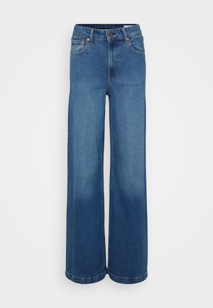 Gap Tall CURVY HIGH RISE STRIDE SUTTON - Wide leg - dark indigo