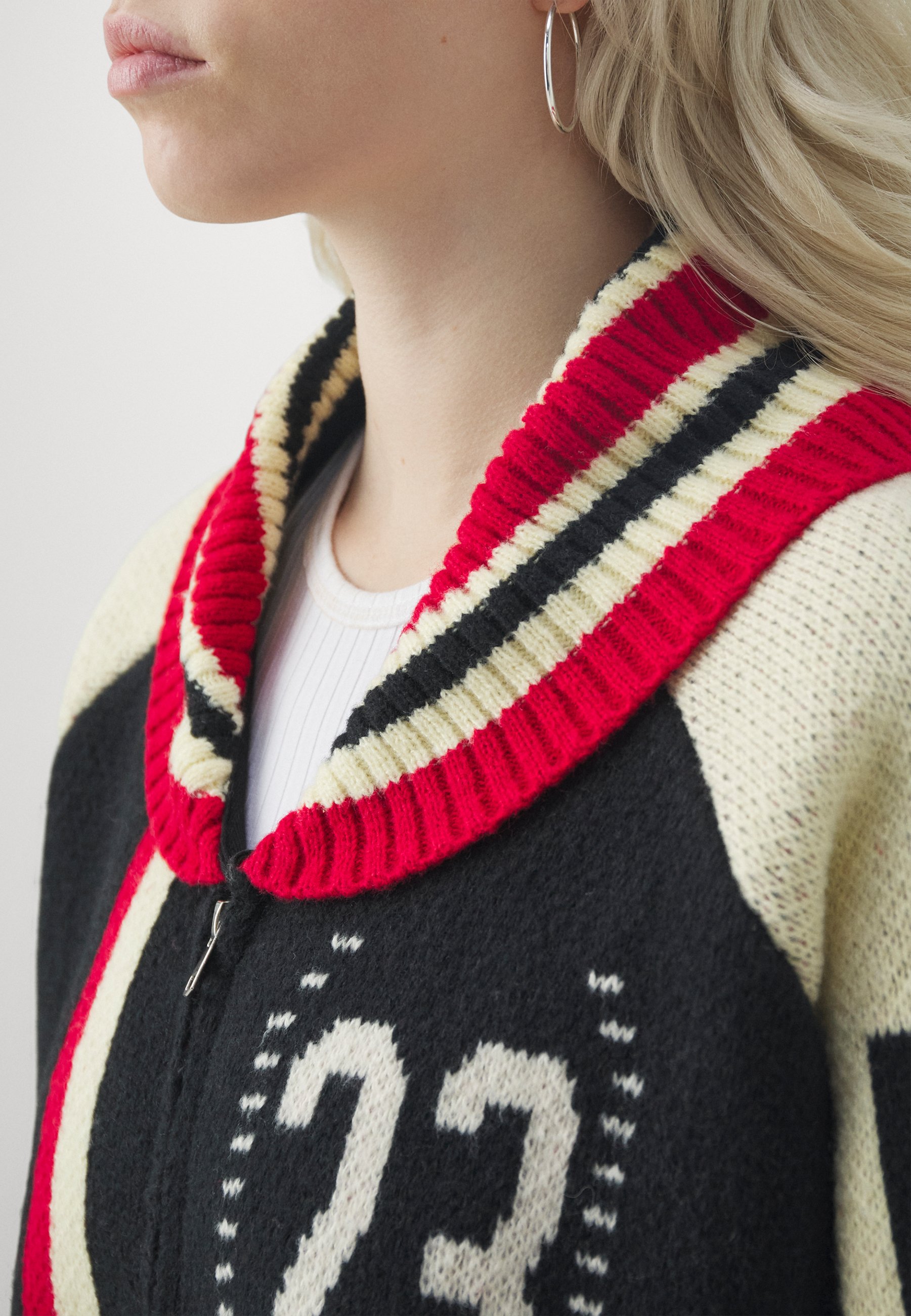 Jaded London TEAM ZIP THROUGH - Strickjacke - dark blue/off-white