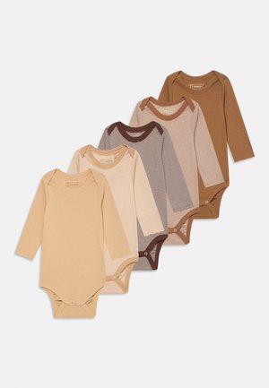 5 PACK UNISEX - Hosszú ujjú felső - light brown/brown/tan