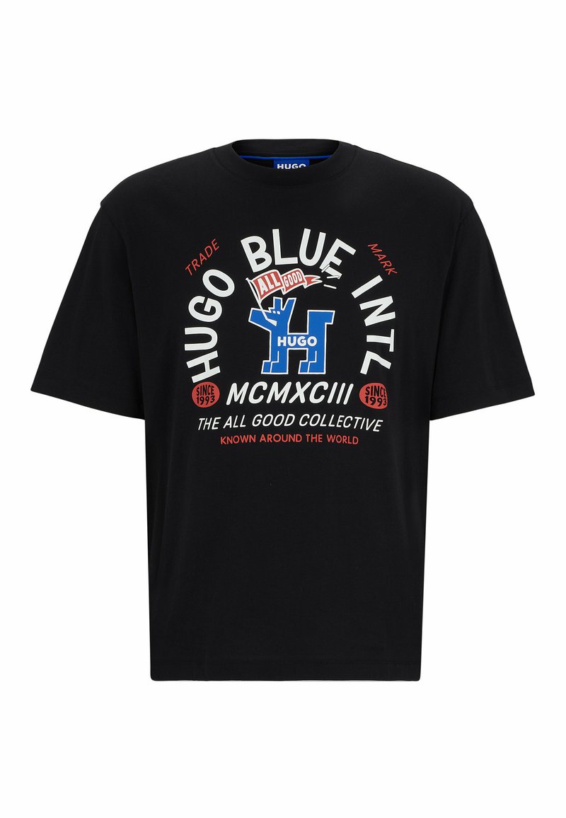 HUGO T-shirt print zwart