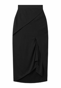 Reiss REGULAR FIT-ZARIA HIGH RISE DRAPED MIDI - Puzdrová sukňa - black