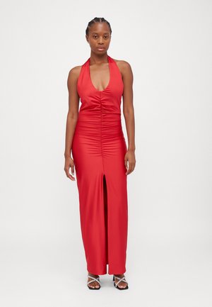 EMMA HALTERNECK ROUCHED MAXI - Robe de cocktail - red