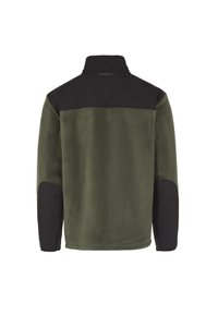 Donkergroene fleecejas met zwarte bovenrug- en elleboogstukken,staande kraag en O'Neill-logo op de achterkraag.