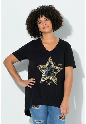 A-LINIE, PAILLETTEN-STERN, HALBARM - T-shirts print - black