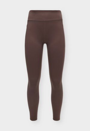 Even&Odd active by Zalando, ESSENTIAL TRAINING FULL LENGTH HIGH RISE LEGGINGS WITH SIDE POCKET - Leggings - dark brown
