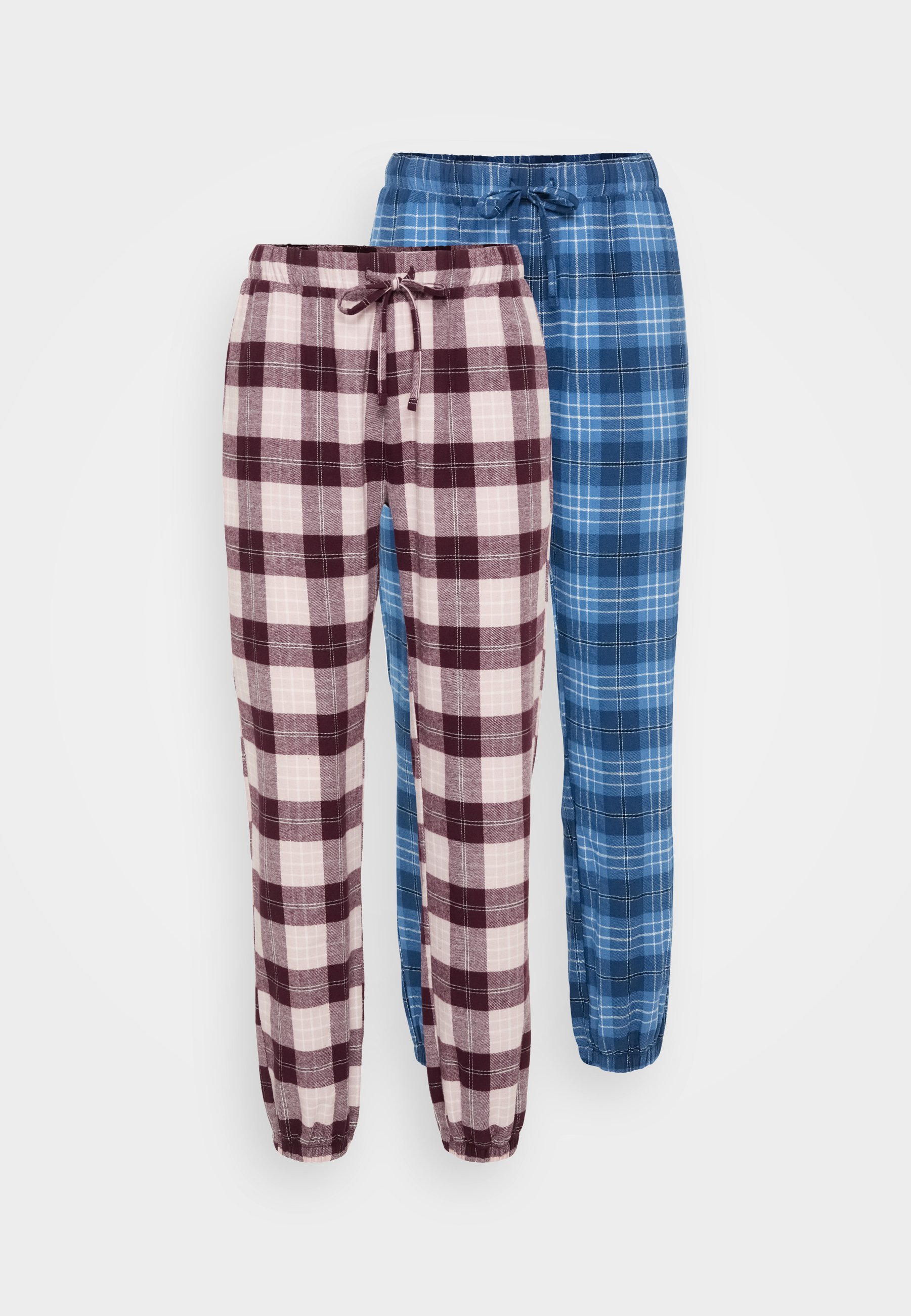 JasGood Damen Karierte Schlafanzughose Lang – Weiche Pyjamahose Mit Taschen S-XXL