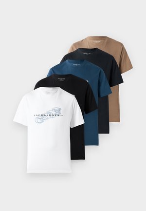 JCOFUSION BIG BRANDING TEE 5 PACK - T-shirts print - black/bright white/desert taupe/dark navy