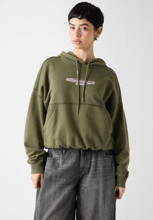 MIT BUBBLE-SAUM - Sweat à capuche - olivgrün