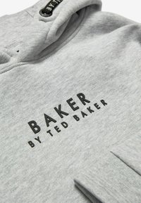 Grijze hoodie van een katoenmix, met een zwart logo "BAKER BY TED BAKER" in strakke letters op de voorkant, voorzien van geribbelde manchetten.