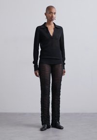 Proenza Schouler White Label NICOLA IN ZIG ZAG POINTELLE - Pulover - black