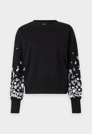 ONLY ONLBROOKE LS O-NECK FLOWER NOOS - Sweatshirt - black