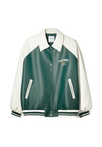 Imiteret læderjakke - green