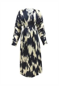 GINI LONDON MONO ABSTRACT PRINT ELASCTICATED WAIST MIDI - Day dress - schwarz