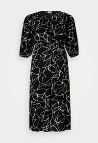 CARELICIA 3/4 V NECK DRESS - Vapaa-ajan mekko - black/ecru