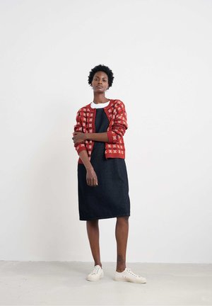 KENSA - Strickjacke - red circlet deep rust chalk