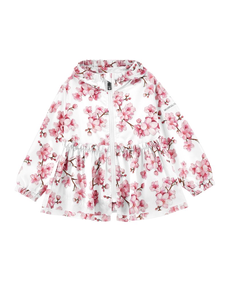 Monnalisa - ANTI PIOGGIA PEACH FLOWERS - Letná bunda - bianco, Zväčšiť