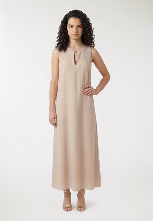 LUNGO SCOLLO A GOCCIA - Vestito lungo - beige chiaro