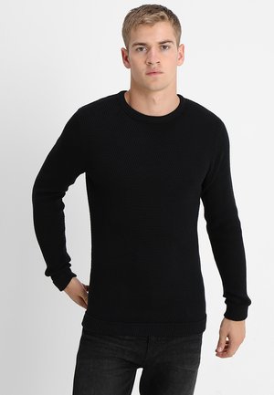SLHVICTOR CREW NECK - Stickad tröja - black