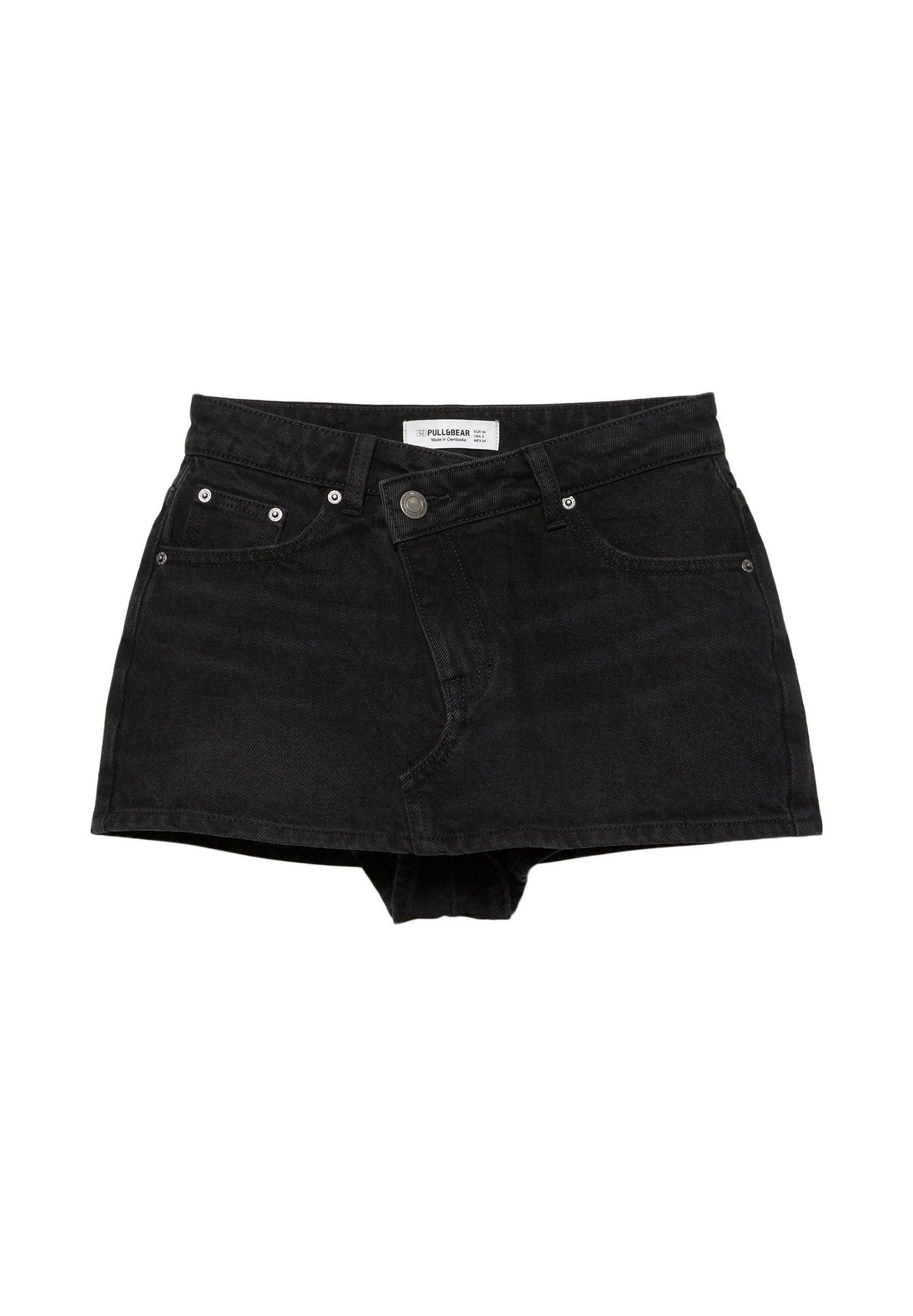 Black A-line mini skirt