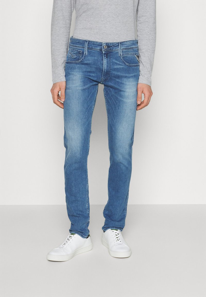 Replay Grover Touch Jeans Uomo - Regular Slim Con Gamba Dritta - Denim Super Soft Indigo Stretch - Collezione Touch