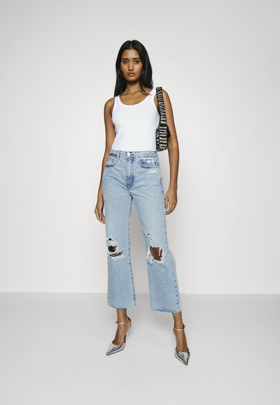 FRAME JANE CROP RAW AFTER - Ravne kavbojke - light blue