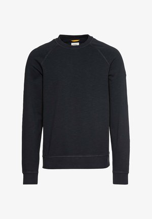Zwart sweatshirt van een katoenmix, met ronde hals, lange raglanmouwen, ribgebreide manchetten en zoom, en een subtiele textuurafwerking.