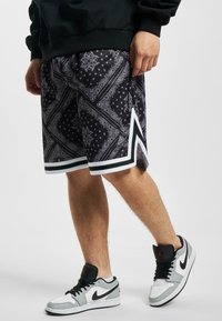 Karl Kani - SIGNATURE PAISLEY  - Shorts - black white Miniatyrbild 1