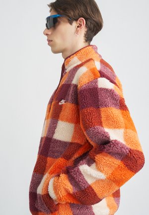 CLUB  - Felpa in pile - pearl white/dark team red/campfire orange white