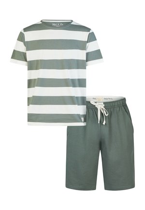 SET - Pyjama - green white striped