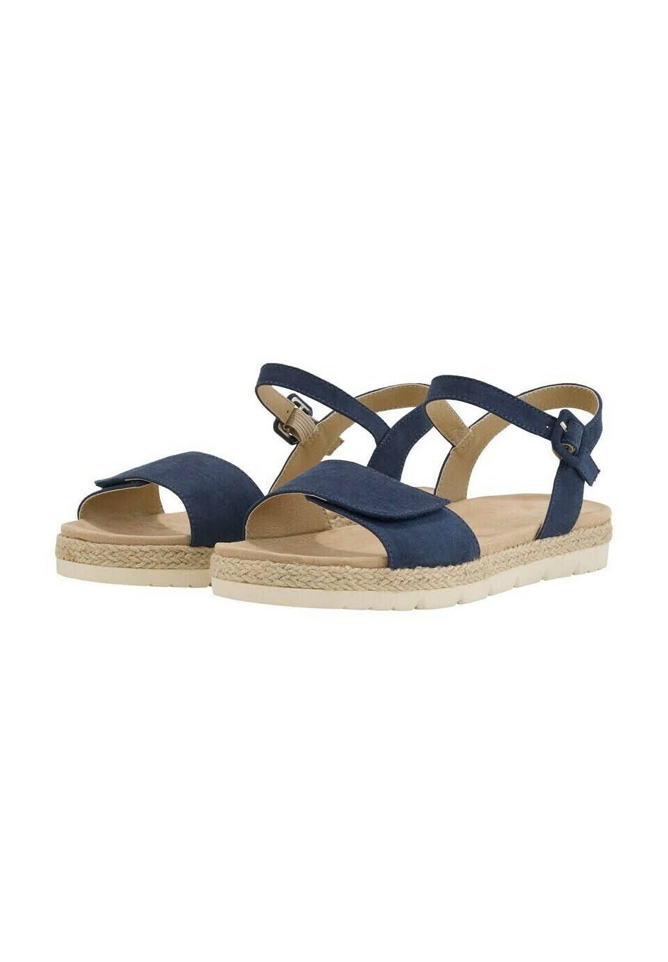 Sandalo Con Tacco A Zeppa Tom Tailor Blu Navy &ndash; Taglia 42 &ndash; Nuovo