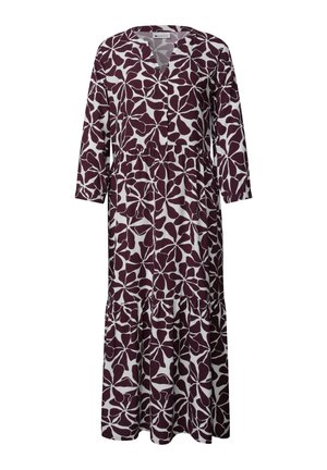 Street One, MIDI-KLEID MIT SPLIT NECK UND PRINT - Day dress - rustic rouge